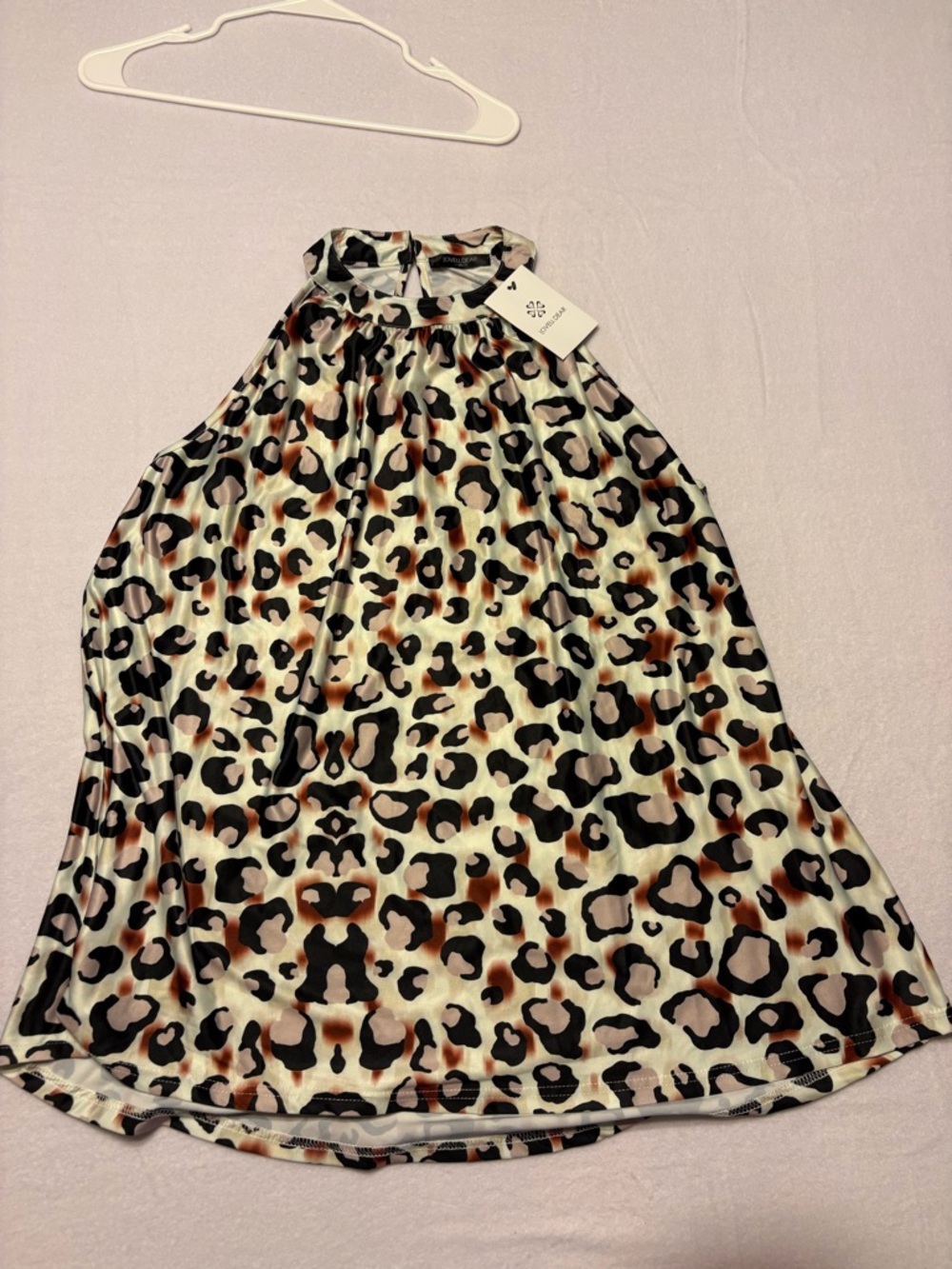 Leopard Print Satin Halter top  - Brown/Black